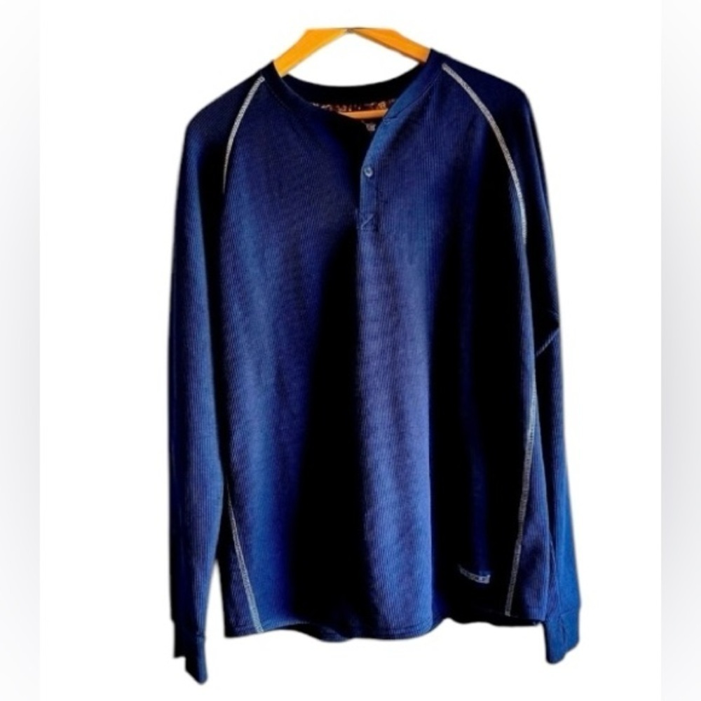Real Tree men’s navy blue thermal Henley size L